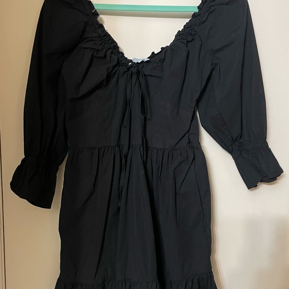 Hill House The Samantha Dress in Black Poplin Size médium - Picture 2 of 8